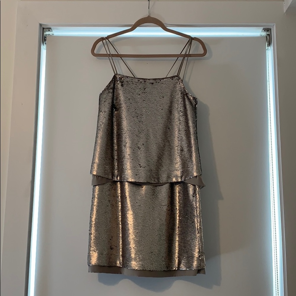 Banana Republic Silver Sequin Cocktail Dress